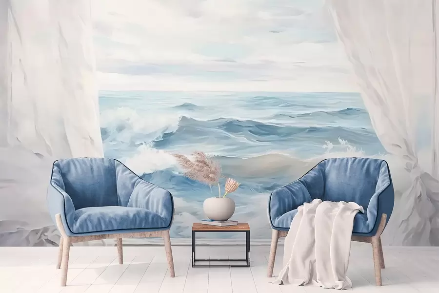 Carta da parati Mare Vista dalla finestra sul mare