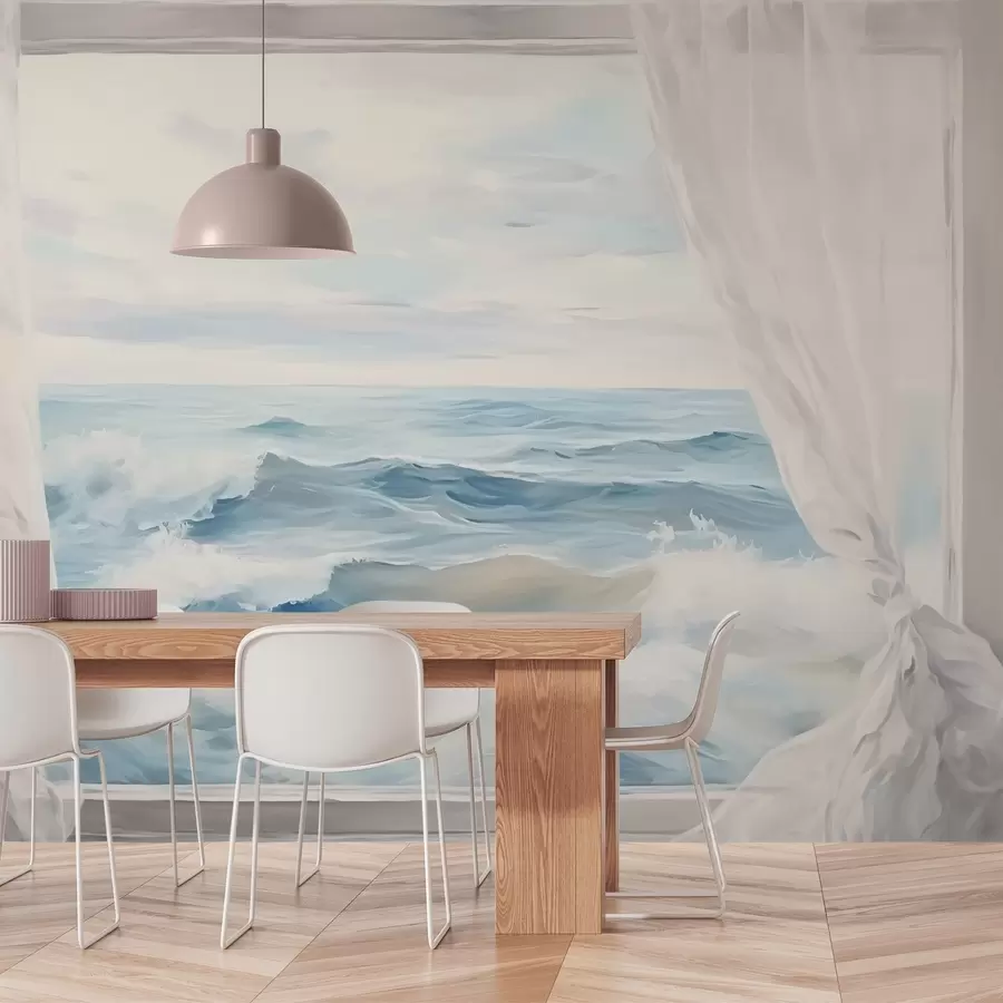 Carta da parati Mare Vista dalla finestra sul mare