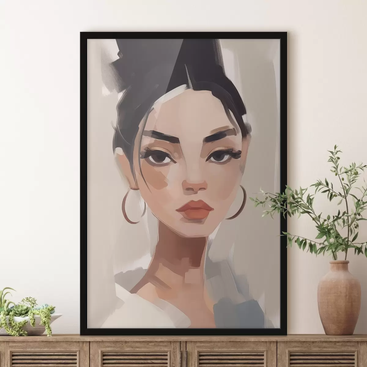 Poster Ragazza con capelli neri f45013