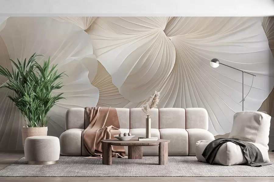 carta da parati petali, fiori, bianco, crema, consistenza, tenerezza, decorativi nr. w04216