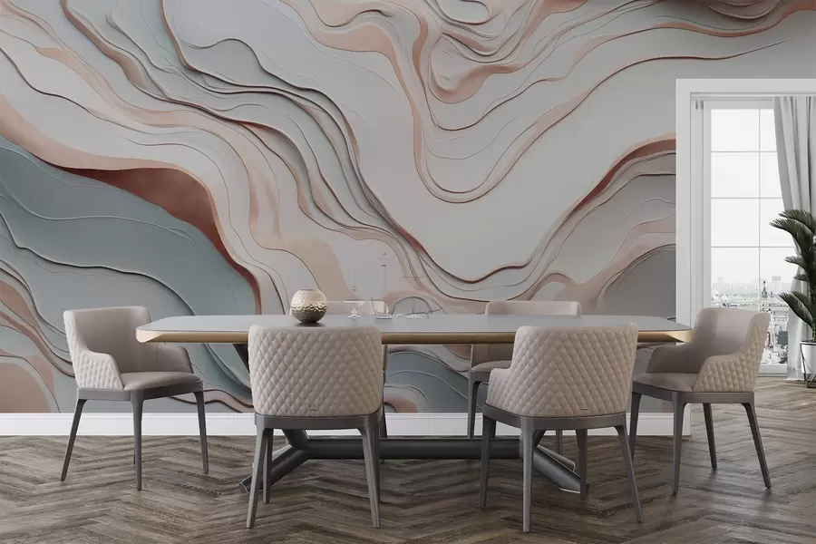 carta da parati strati, onde, astrazione, rosa, grigio, forme morbide, nr. w04255v1