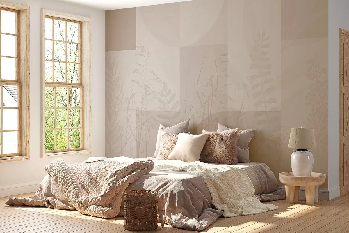 carta da parati Astrazione con piante, geometria nr. w04240