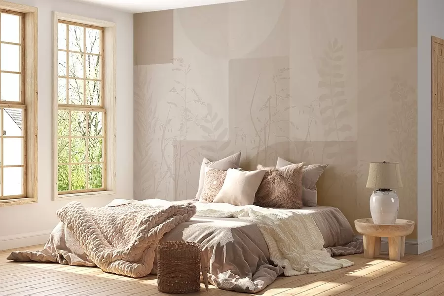 carta da parati Astrazione con piante, geometria nr. w04240