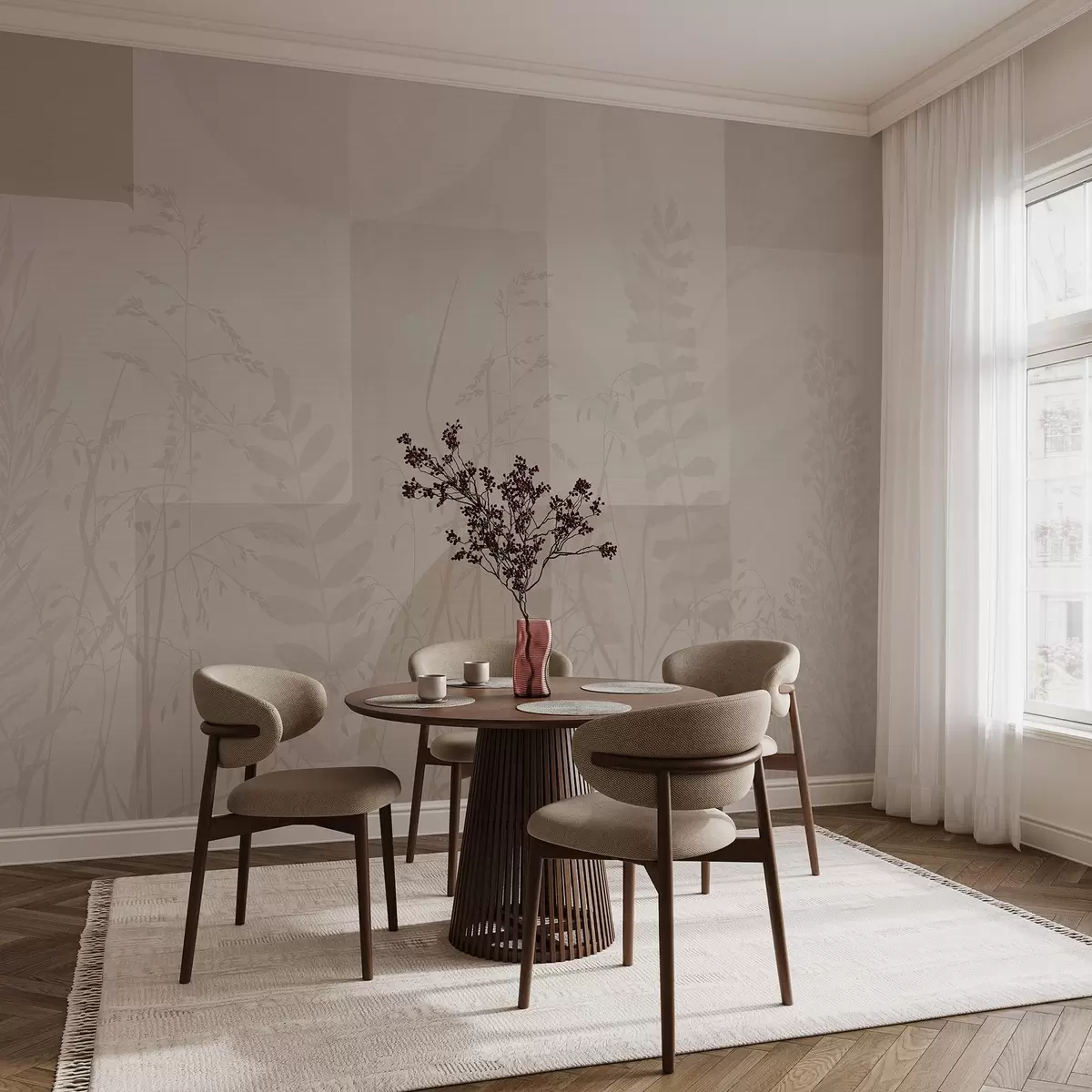 carta da parati Astrazione con piante, geometria nr. w04240