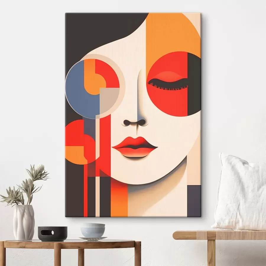 carta da parati Volto astratto in forme geometriche nr. s45086