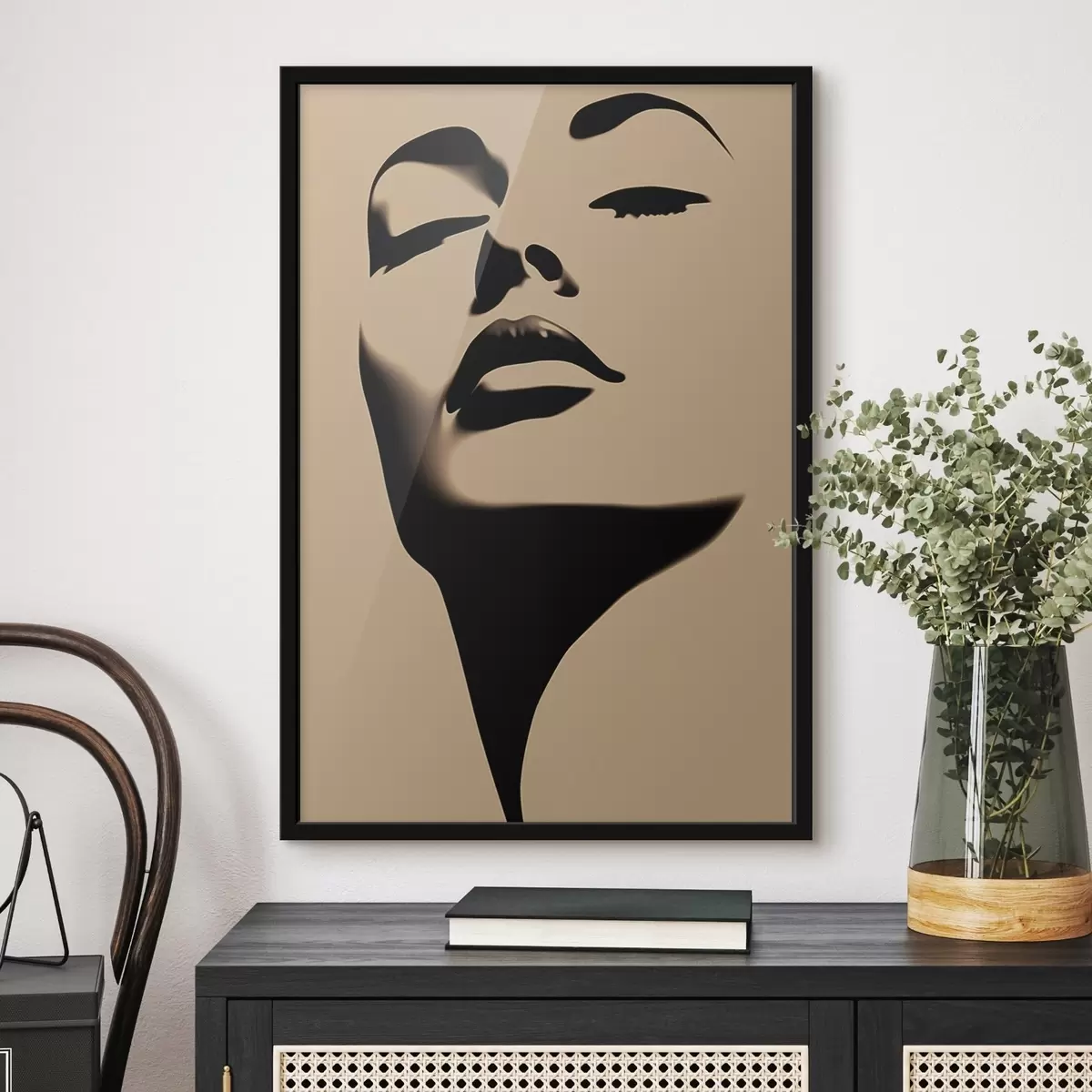 Poster Sagoma di un volto di donna f45071