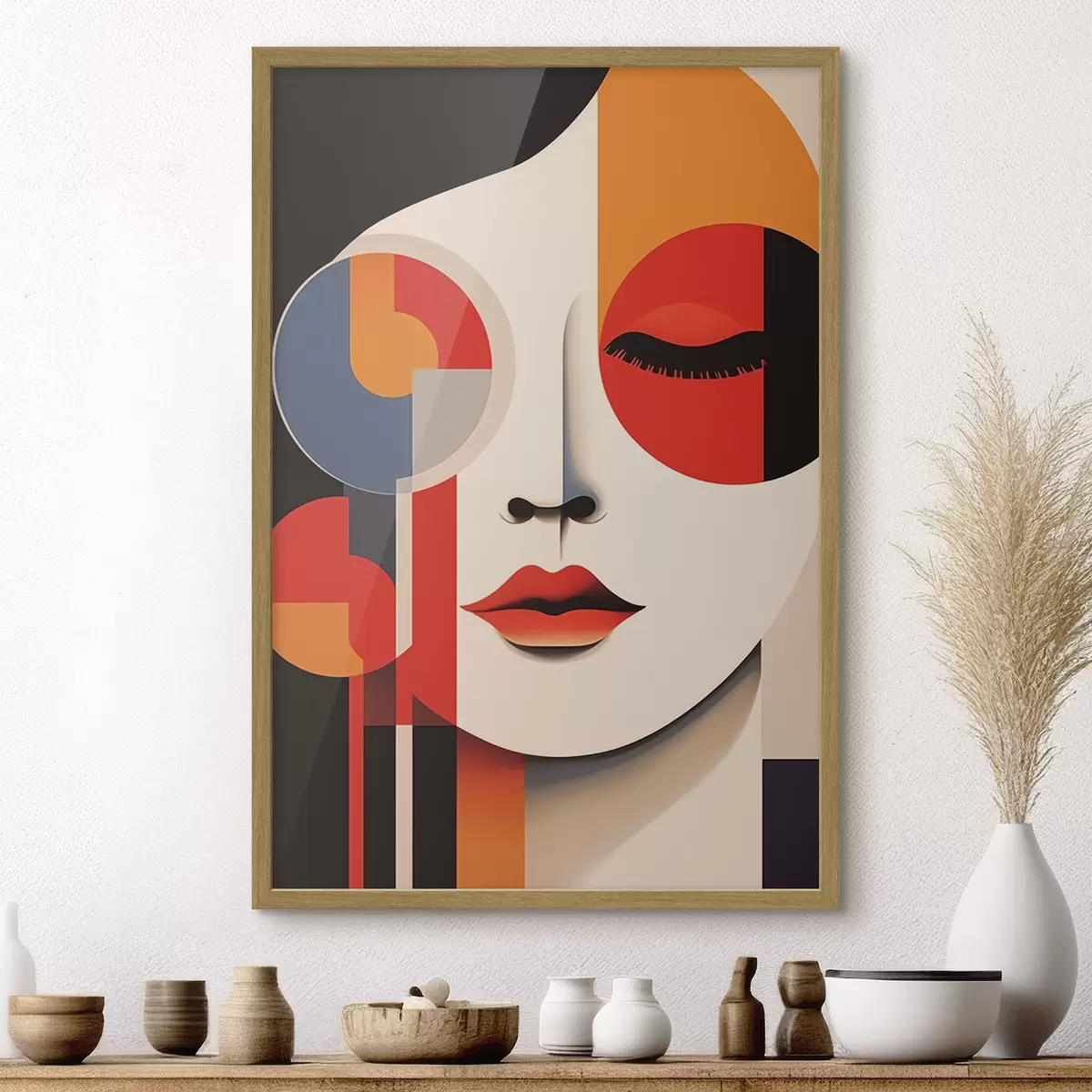 Poster Volto astratto in forme geometriche f45086