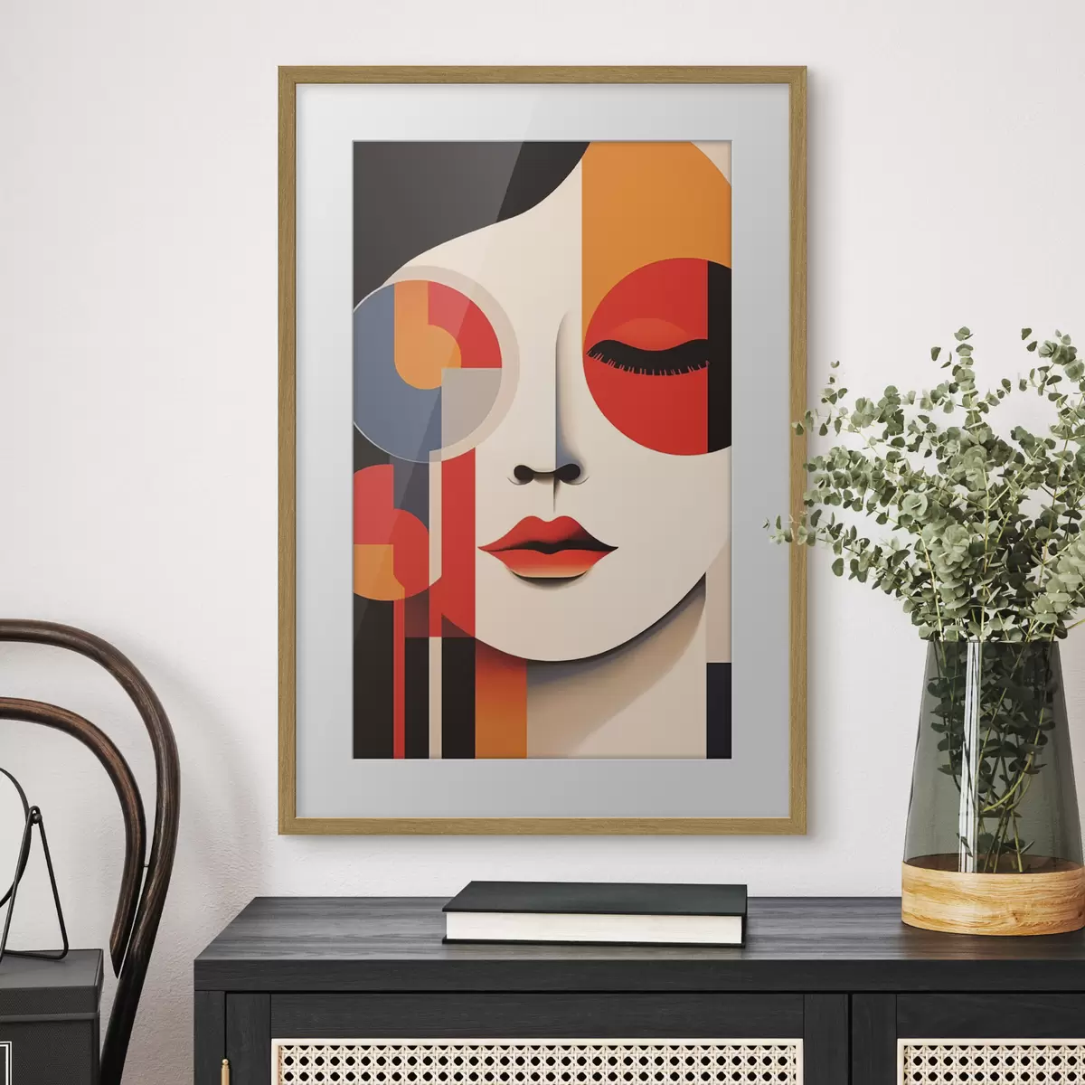Poster Volto astratto in forme geometriche f45086