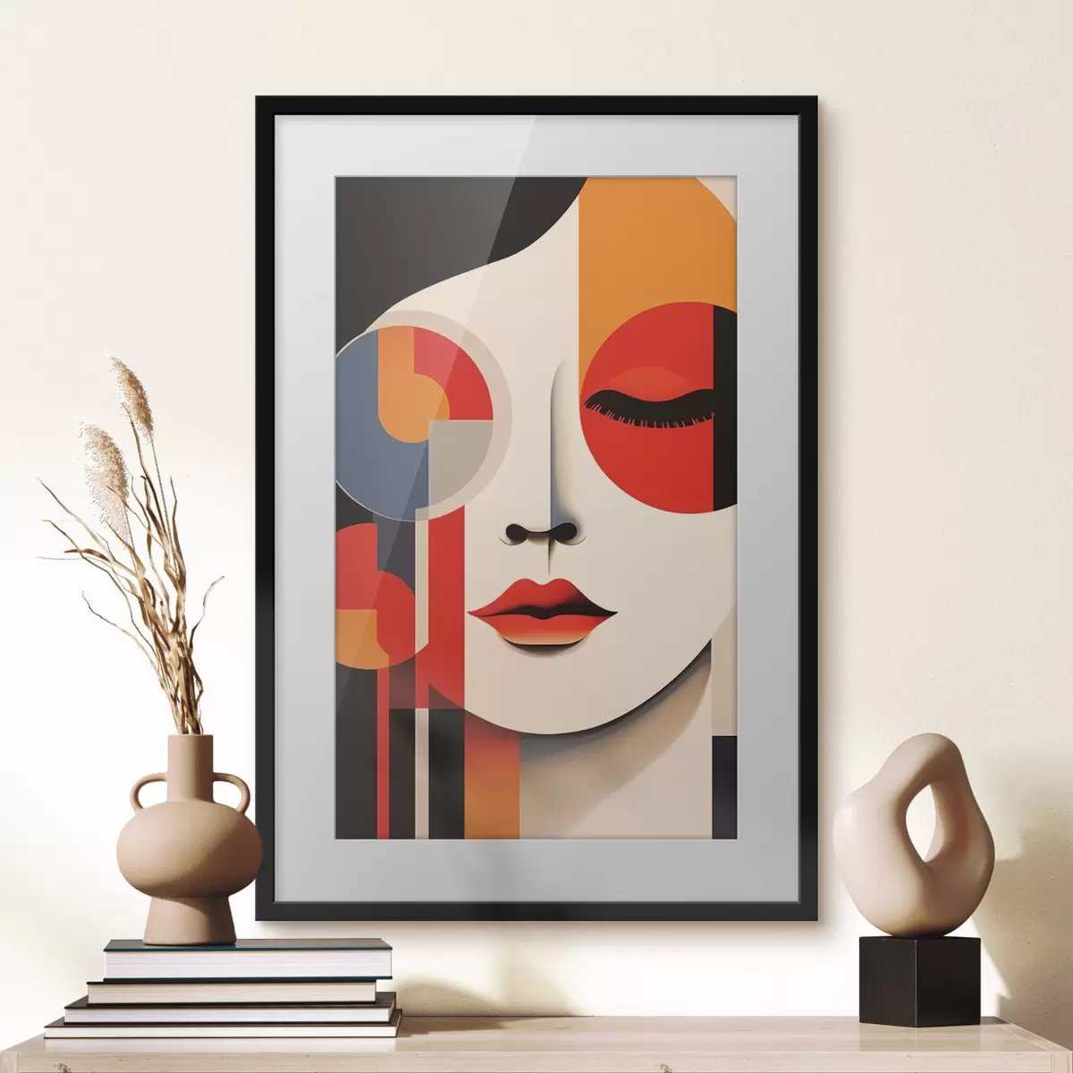 Poster Volto astratto in forme geometriche f45086
