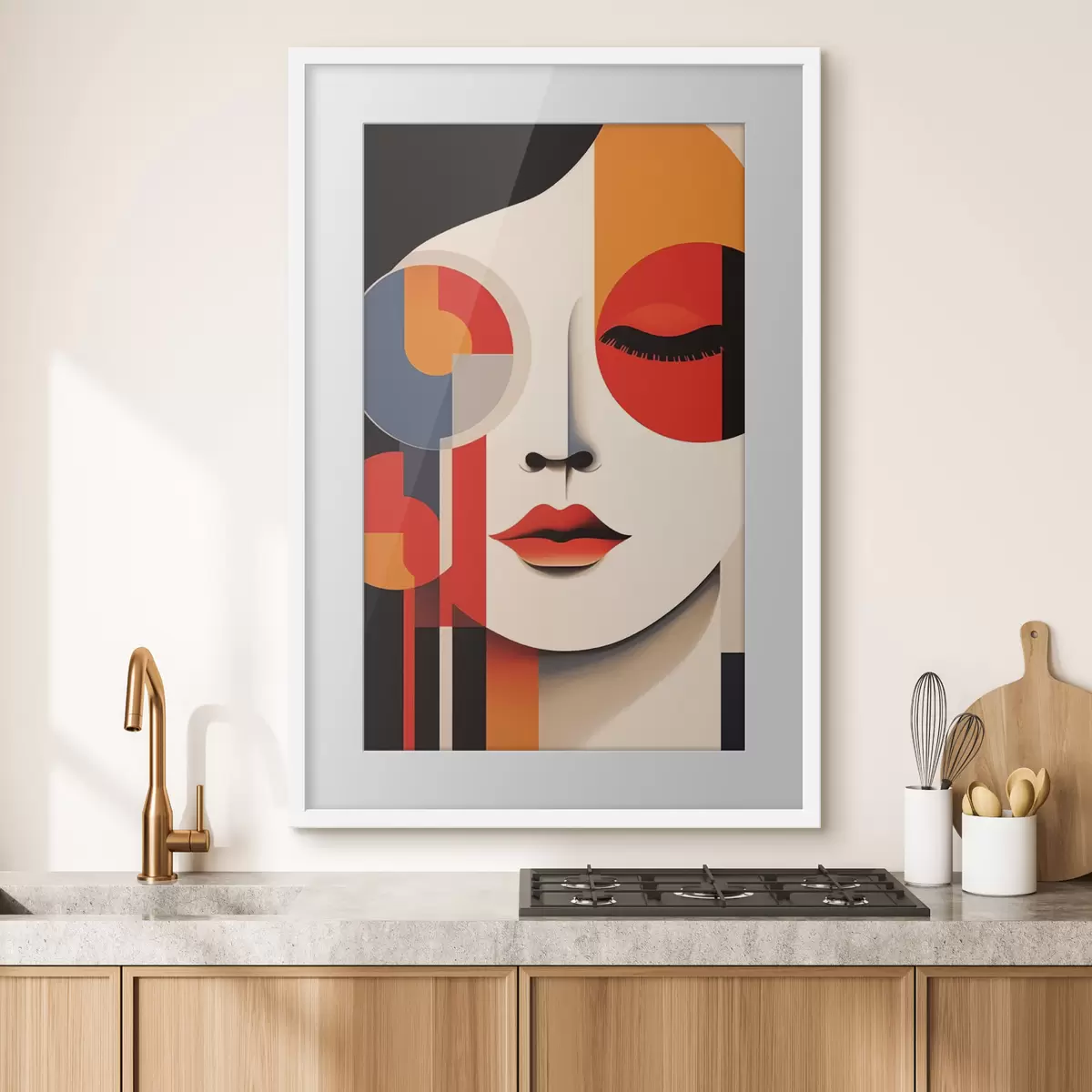 Poster Volto astratto in forme geometriche f45086