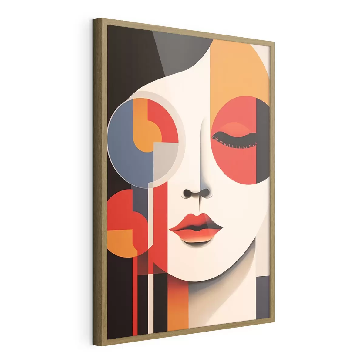 Poster Volto astratto in forme geometriche f45086