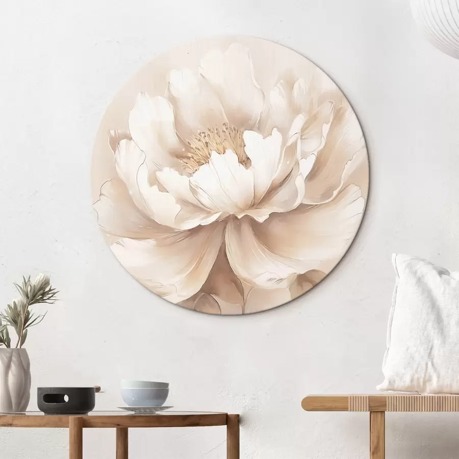 carta da parati Fiore beige con foglie nr. r45082