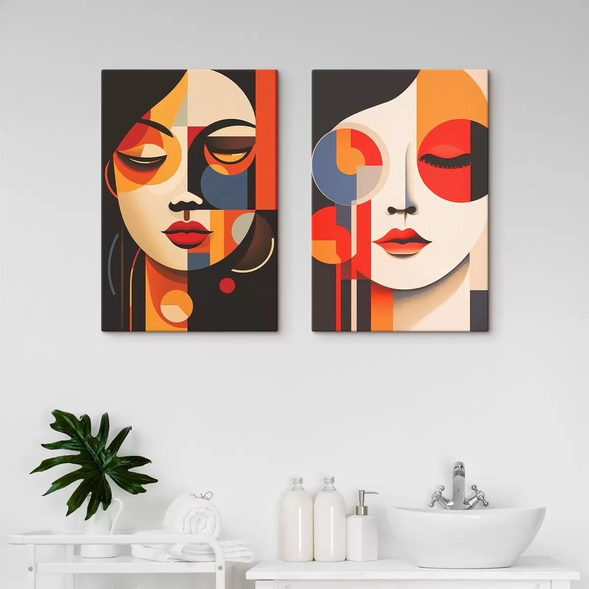 carta da parati Ritratti femminili geometrici nr. m00501