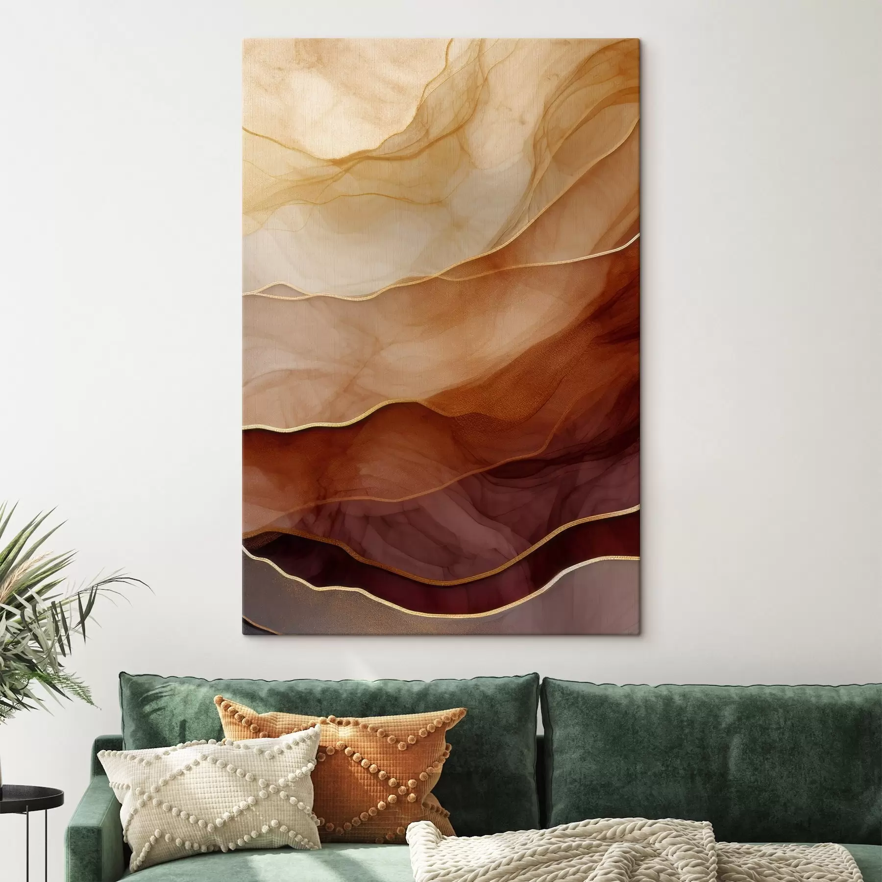 carta da parati fluido, sabbia, strati, minimale, linee morbide, toni caldi, naturale, movimento nr. s45090