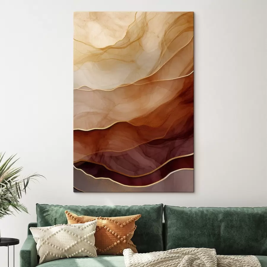 carta da parati fluido, sabbia, strati, minimale, linee morbide, toni caldi, naturale, movimento nr. s45090