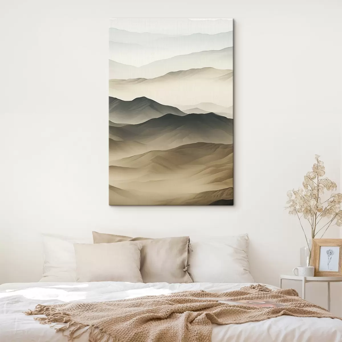 carta da parati colline del deserto, forme morbide, sfumate, texture organica, calma, minimale, terreno nr. s45097