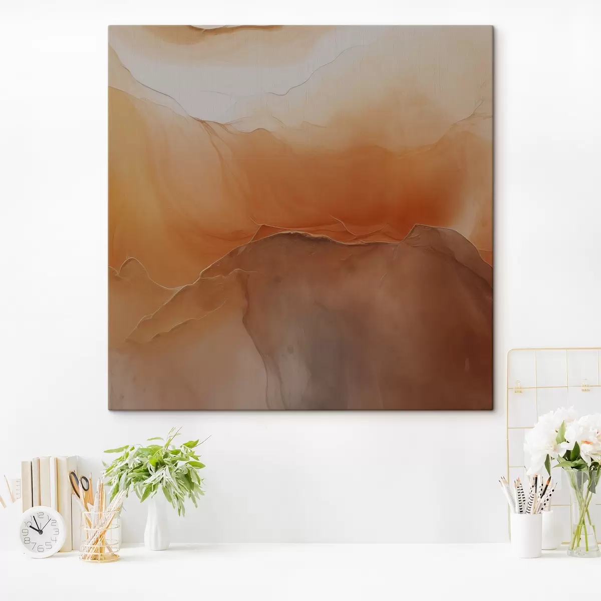 carta da parati astratto neutro, colori della sabbia, curve dolci, texture visiva, effetto flusso nr. s45108