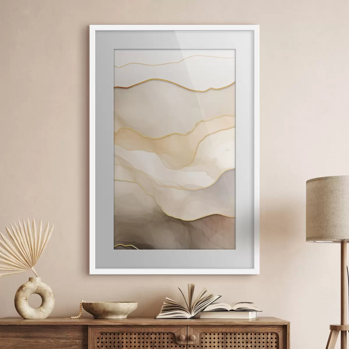 Poster strati, beige, astratto, texture, morbido, tessuto, naturale, flusso, neutro f45088