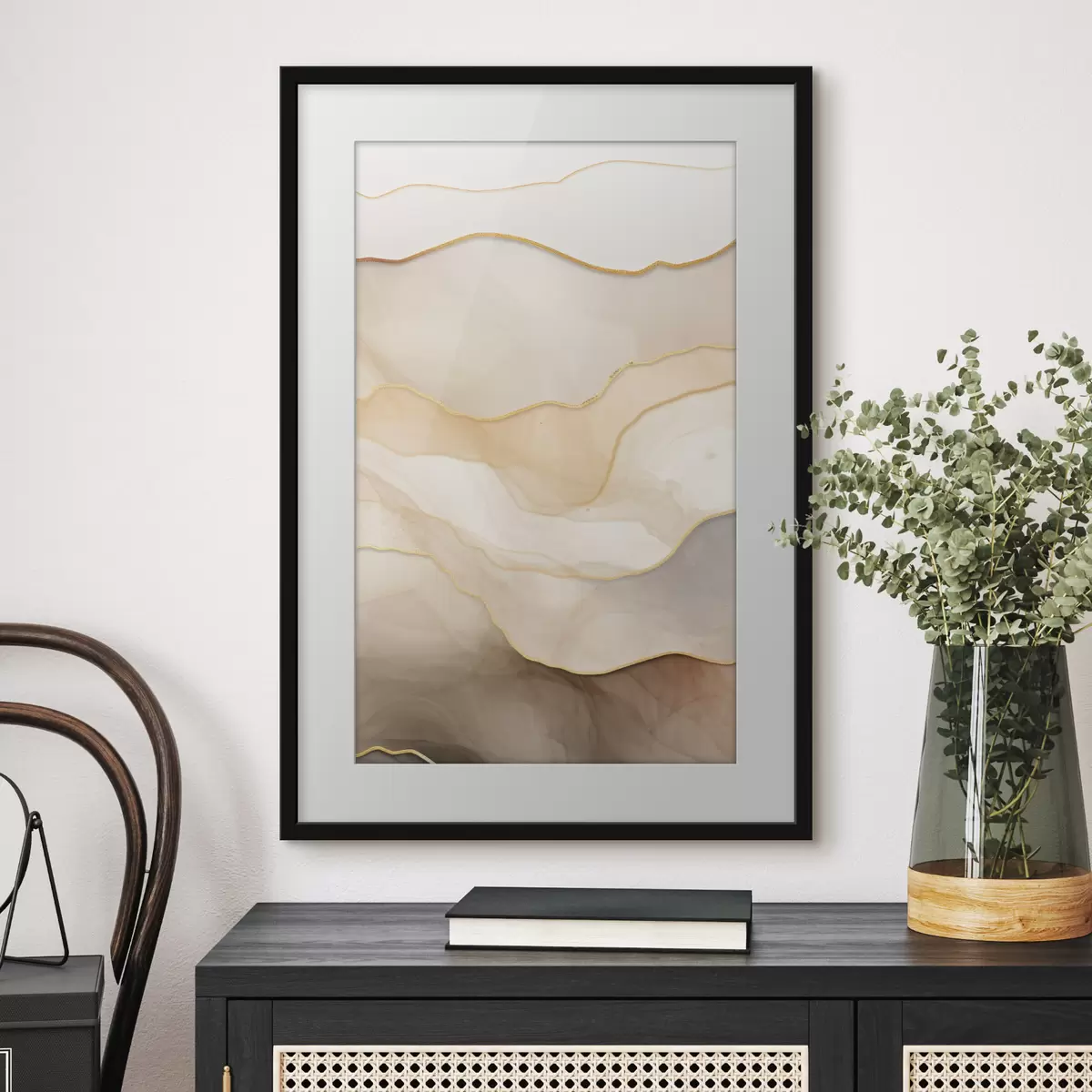 Poster strati, beige, astratto, texture, morbido, tessuto, naturale, flusso, neutro f45088