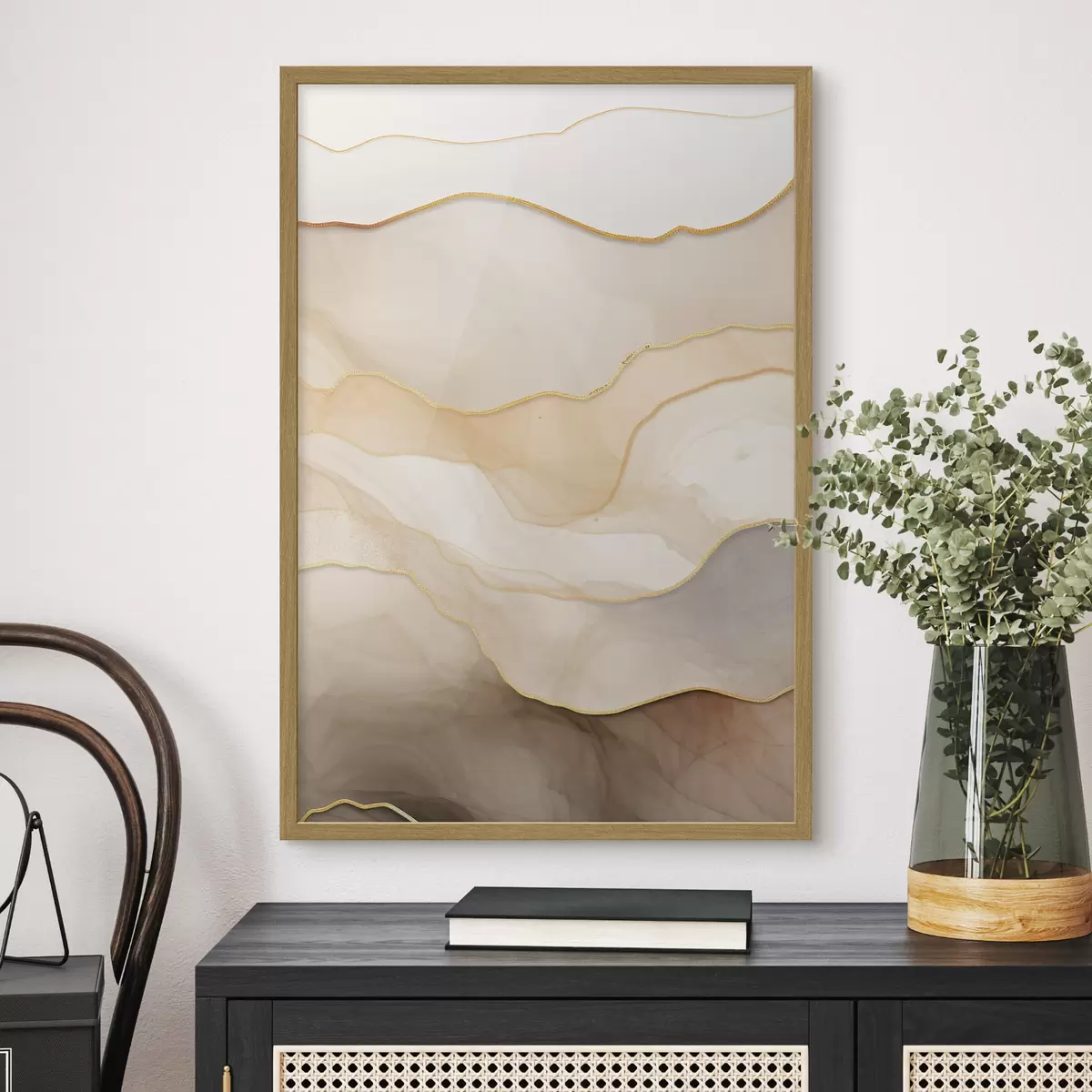 Poster strati, beige, astratto, texture, morbido, tessuto, naturale, flusso, neutro f45088