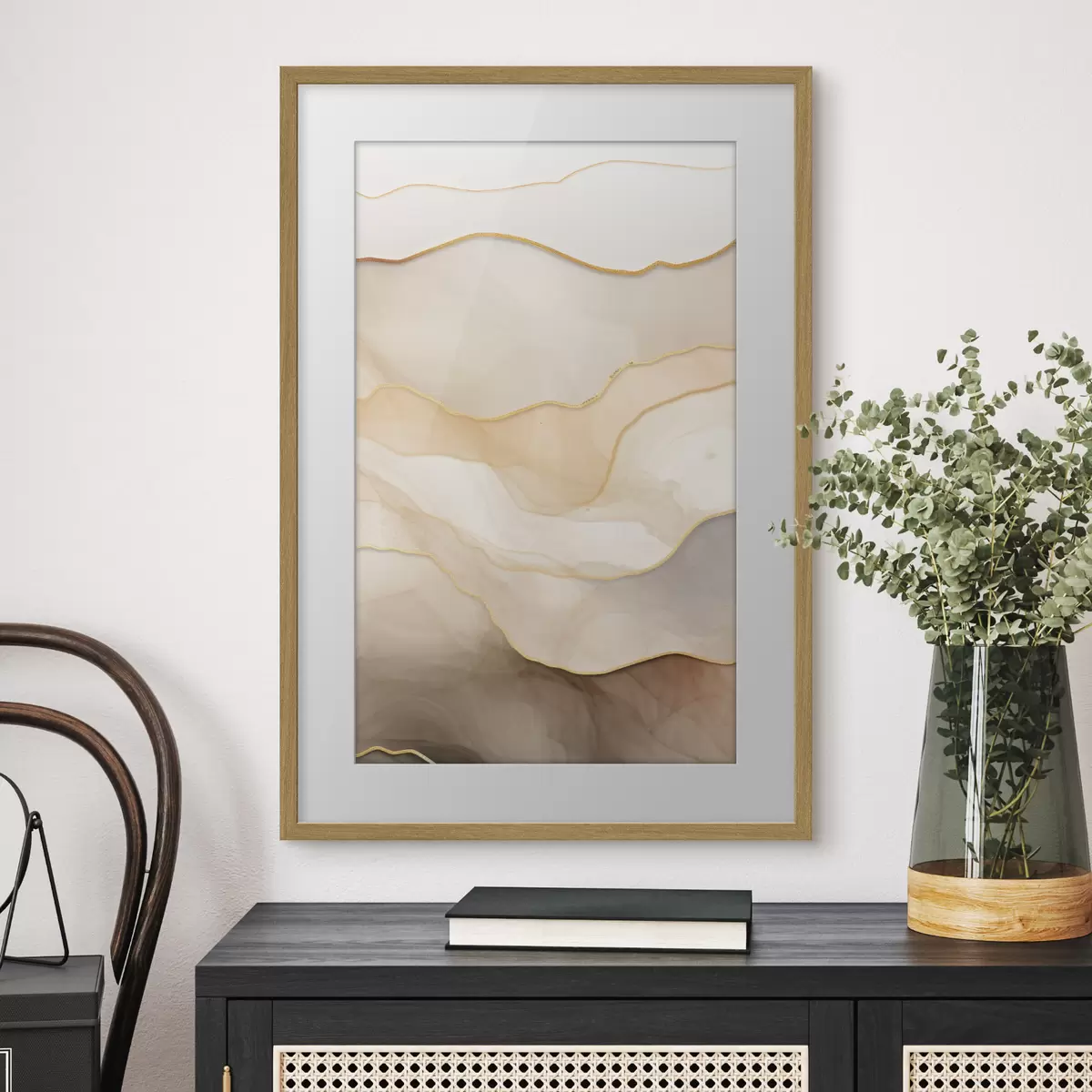 Poster strati, beige, astratto, texture, morbido, tessuto, naturale, flusso, neutro f45088