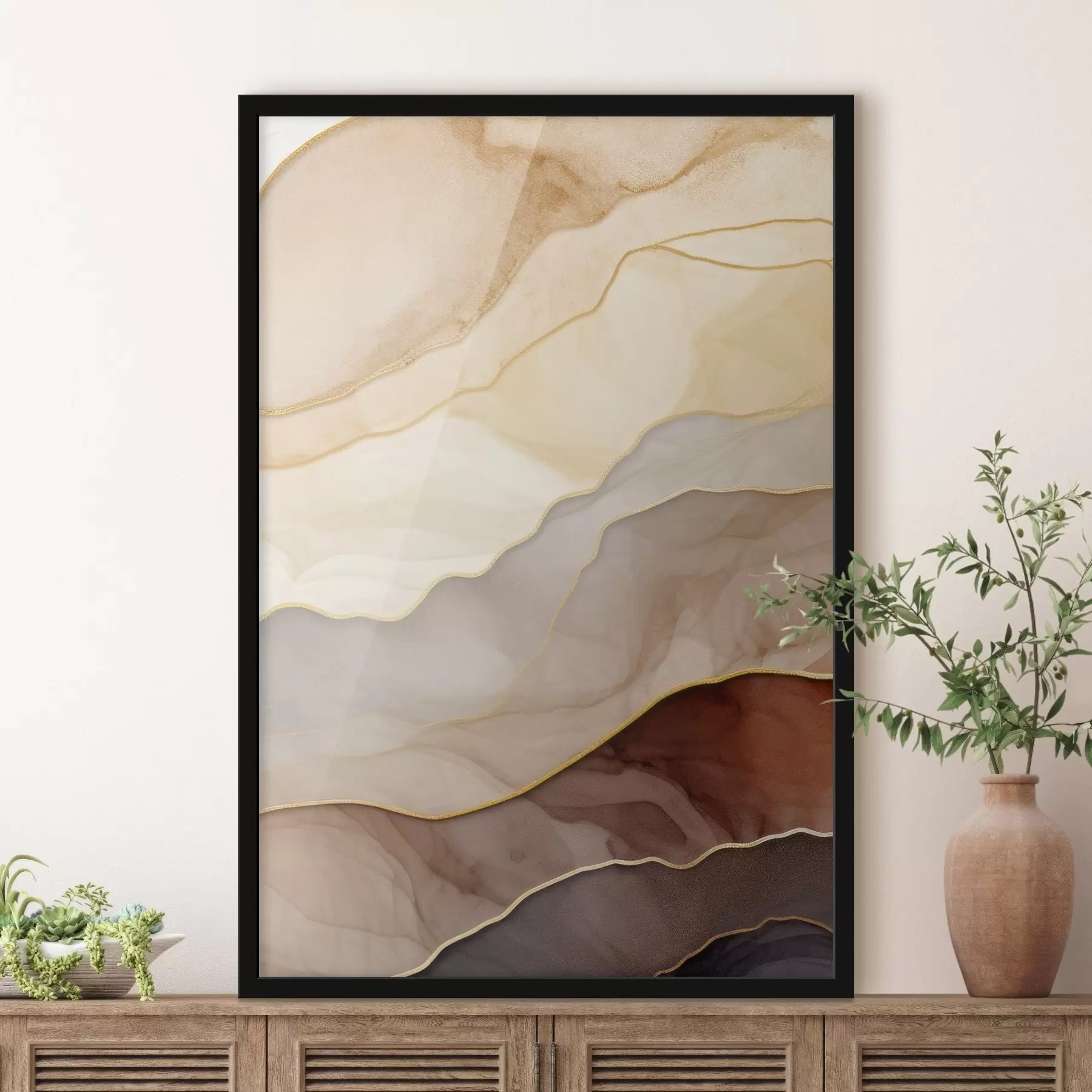 carta da parati onde, crema, traslucido, pieghe, organico, liscio, calmo, tessile, arioso nr. f45089