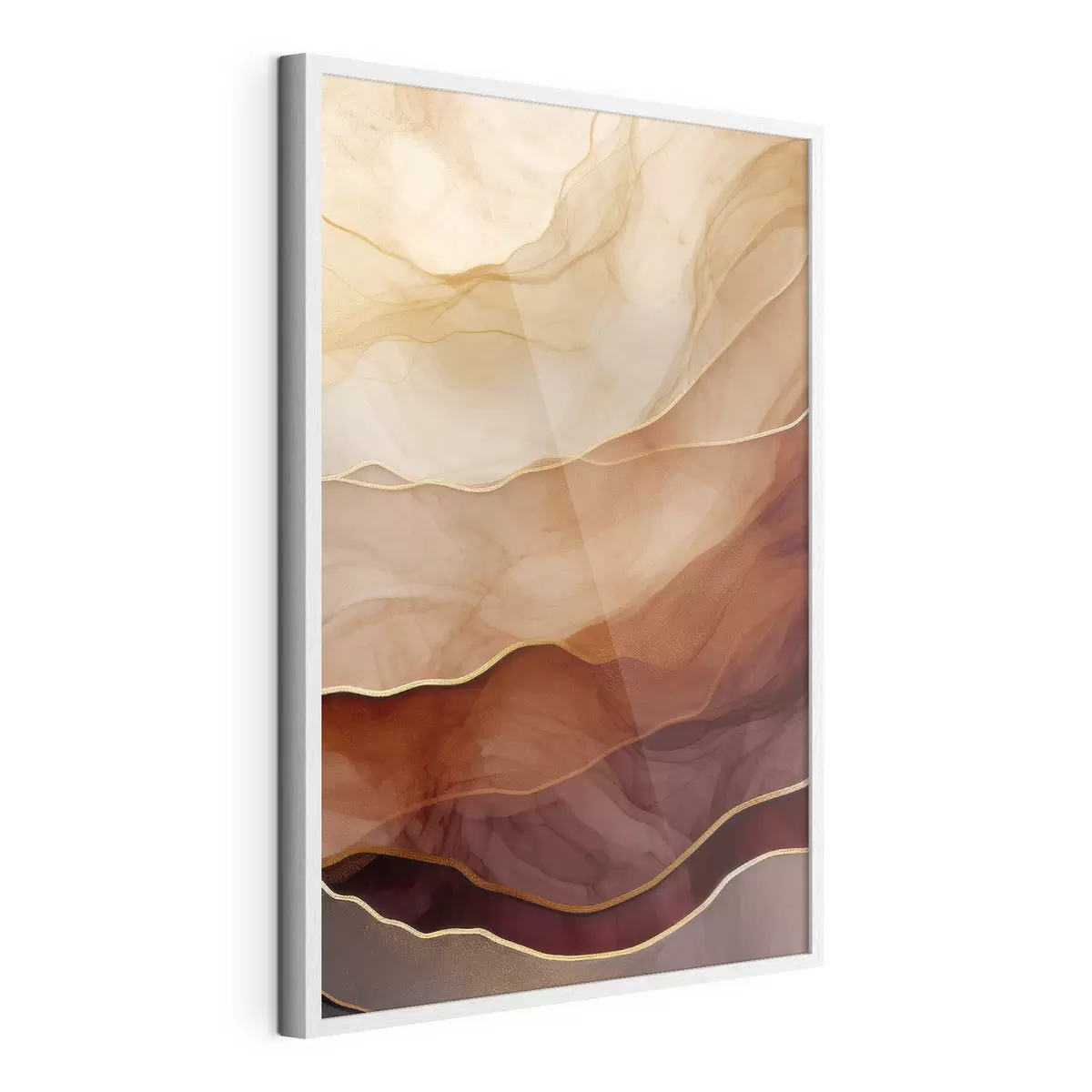 Poster fluido, sabbia, strati, minimale, linee morbide, toni caldi, naturale, movimento f45090