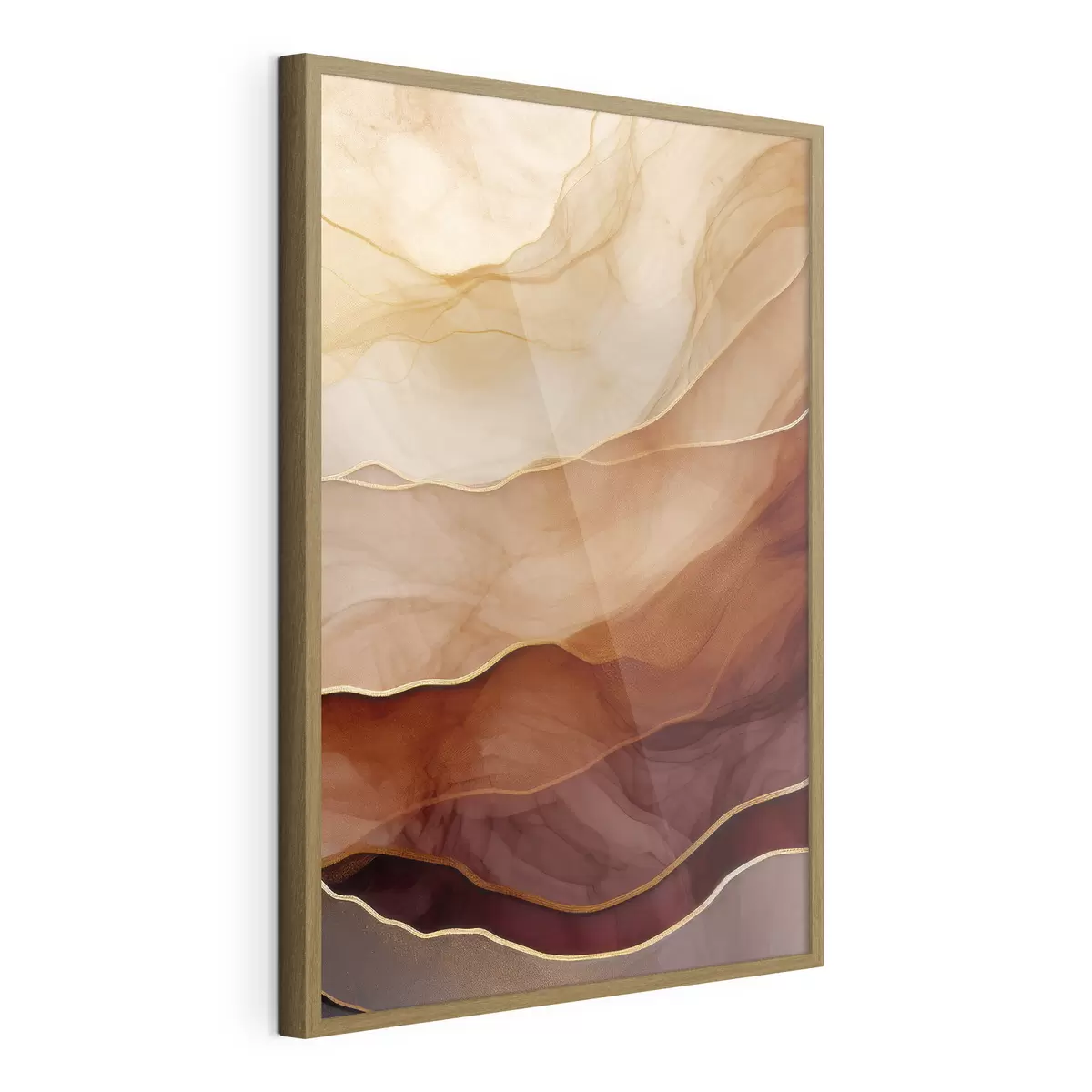 Poster fluido, sabbia, strati, minimale, linee morbide, toni caldi, naturale, movimento f45090