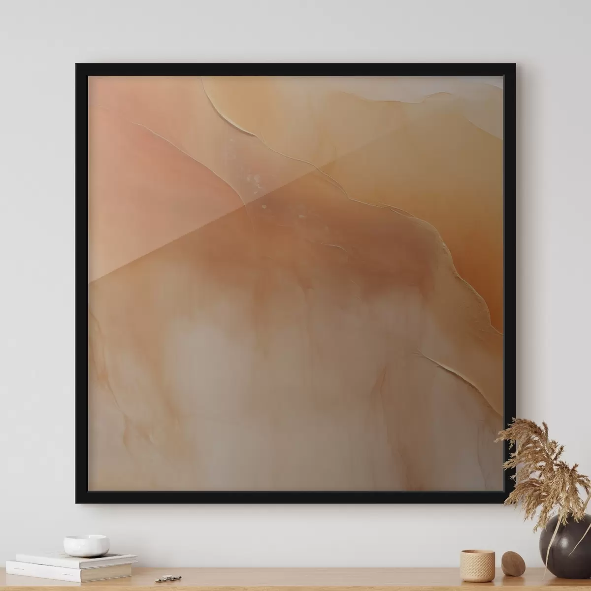 Poster toni della terra, strati morbidi, minimalismo, stile acquerello, movimento astratto, calma f45107