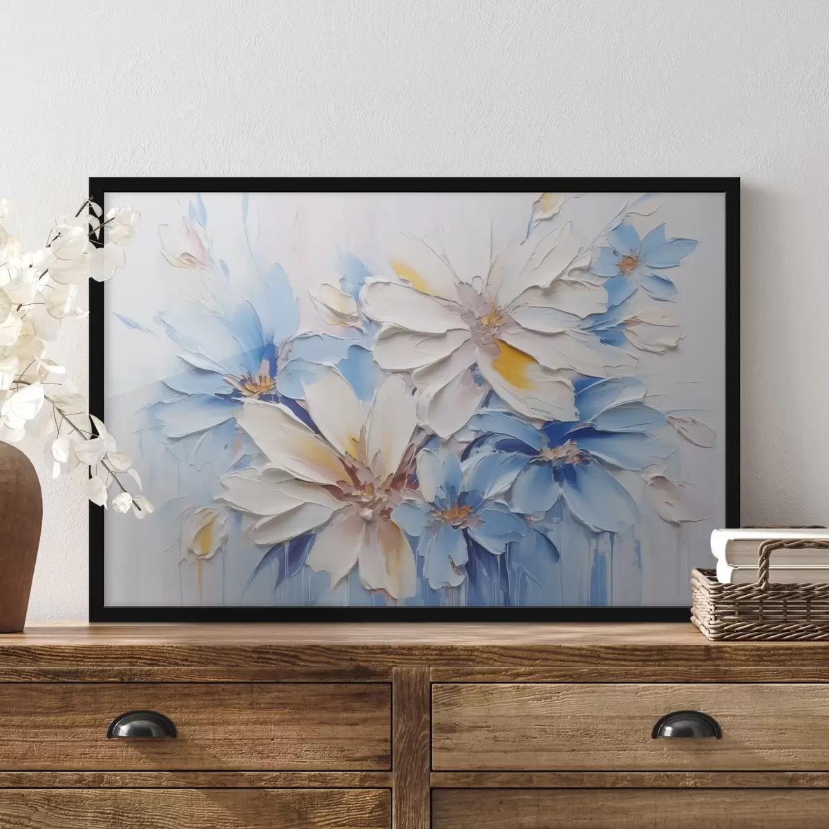 Poster Fiori pennellate astratte di imitazione f45115