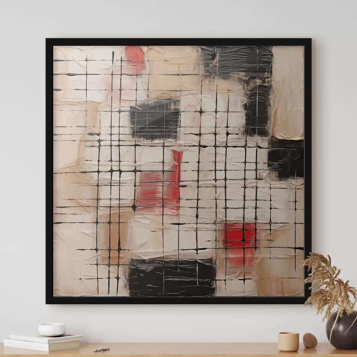 Poster Astrazione con linee e imitazione di pennellate f45122