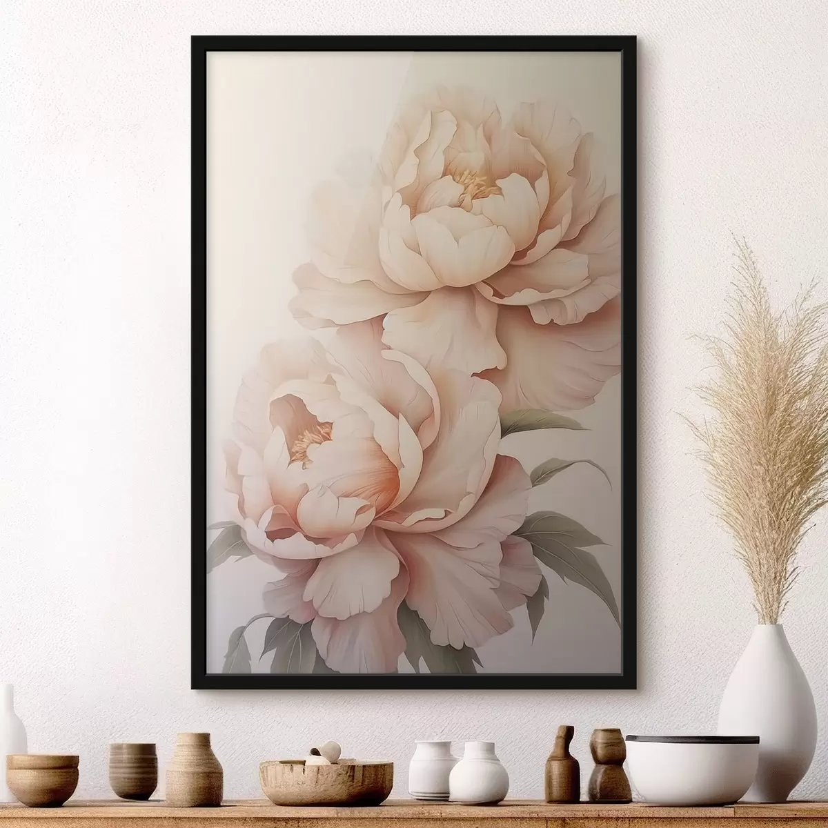 Poster Delicate peonie rosa f45137