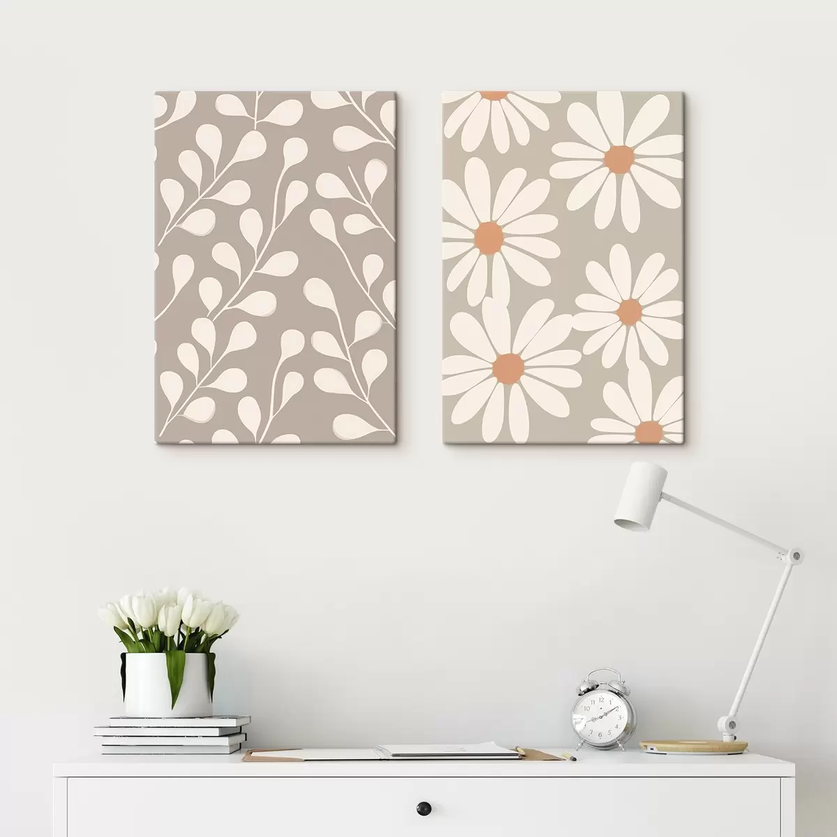 carta da parati Rami e margherite nr. m00510