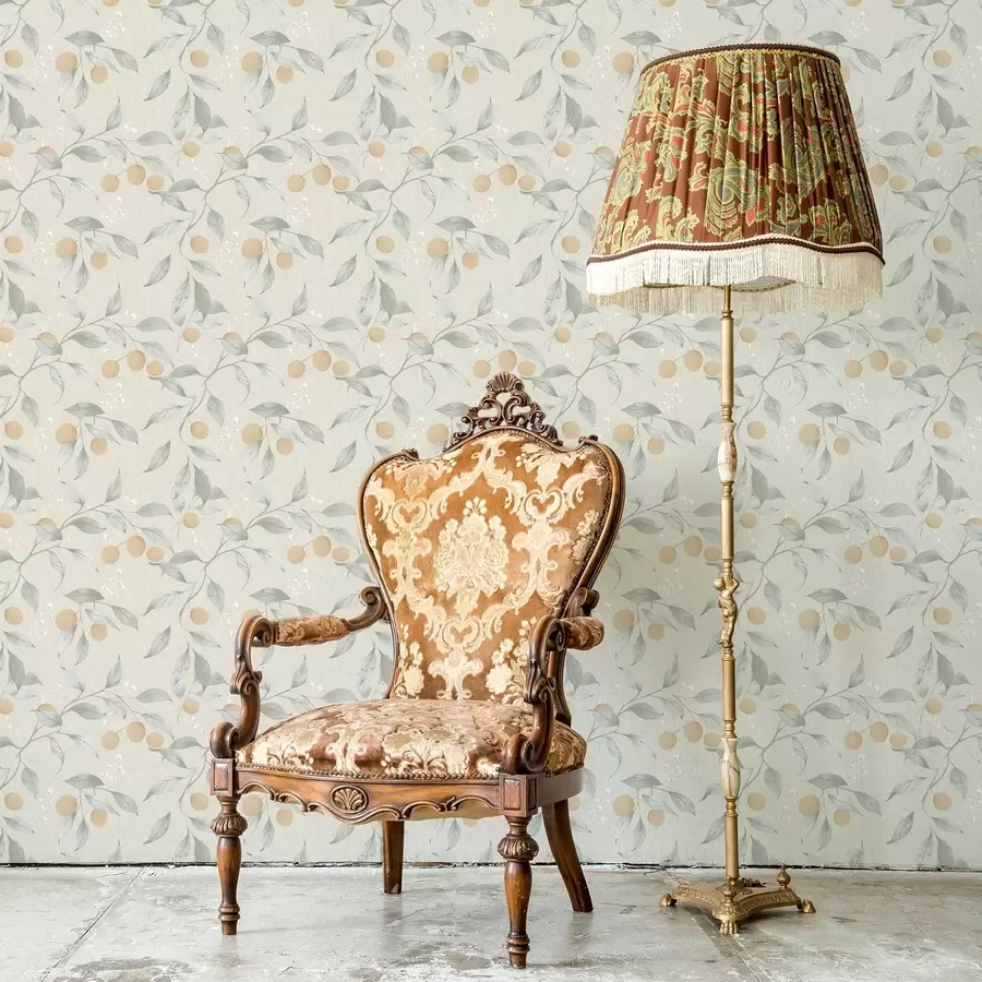 carta da parati Rami chiari con bacche arancioni nr. a00344