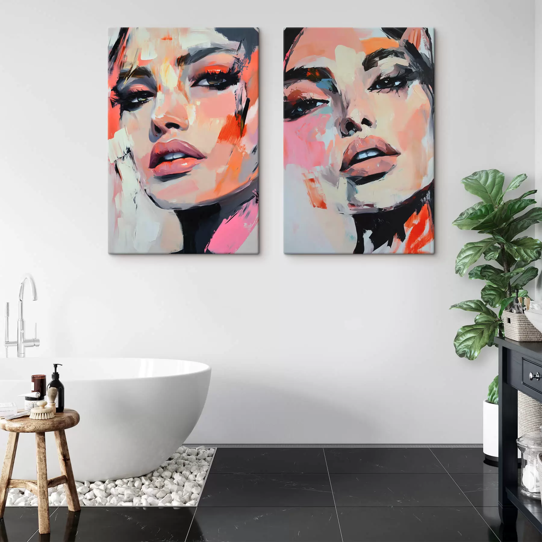 carta da parati Ritratti di donne con imitazioni di pennellate nr. m00508