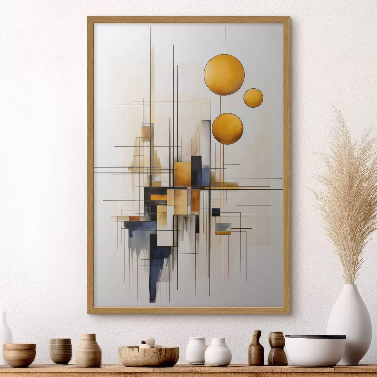 Poster Sfere e linee d’ocra f45159