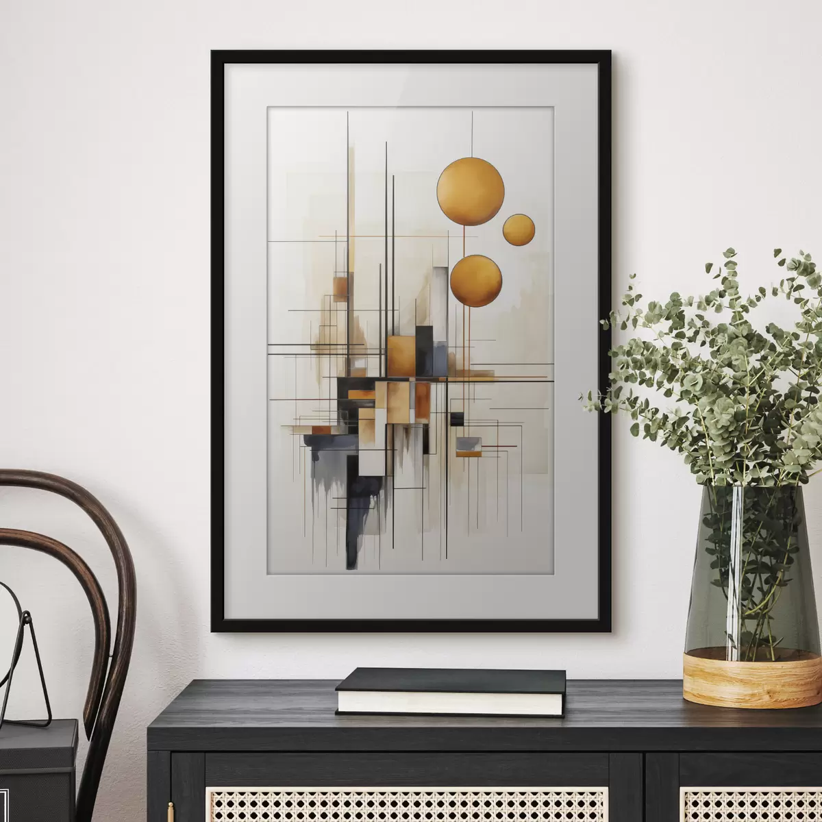 Poster Sfere e linee d’ocra f45159