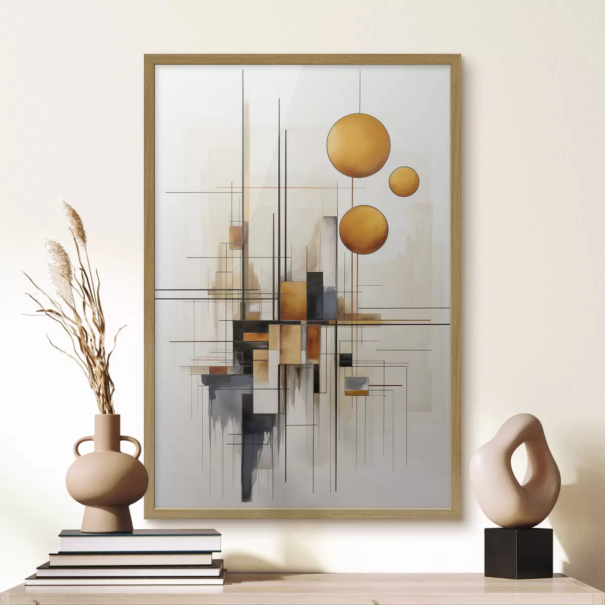 Poster Sfere e linee d’ocra f45159