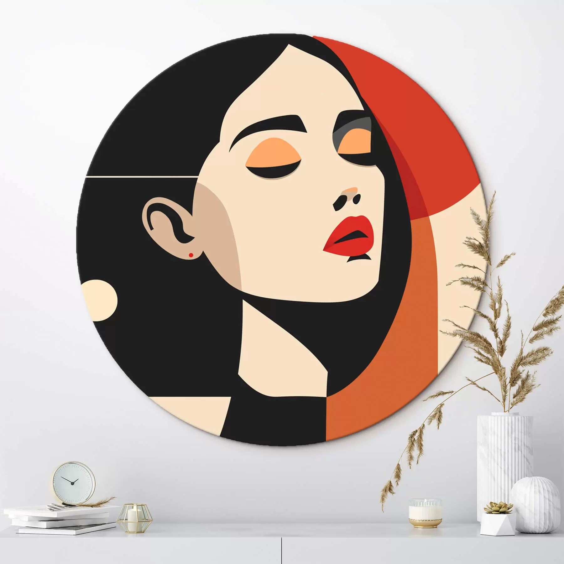 carta da parati Ritratto astratto di donna in stile Bauhaus nr. r45166