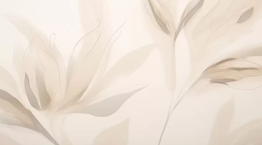 Carta da parati Floreale Foglie astratte e leggere n. w04243