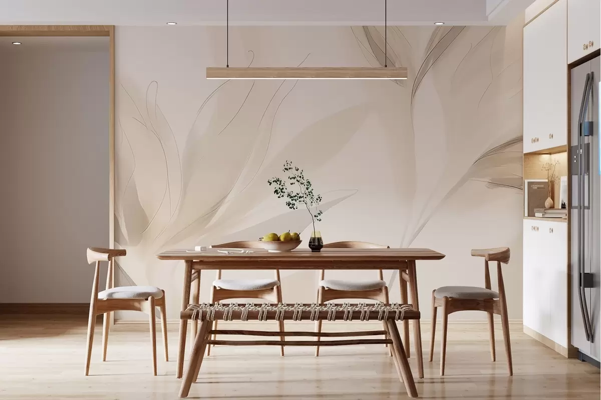 carta da parati Foglie astratte e leggere nr. w04243