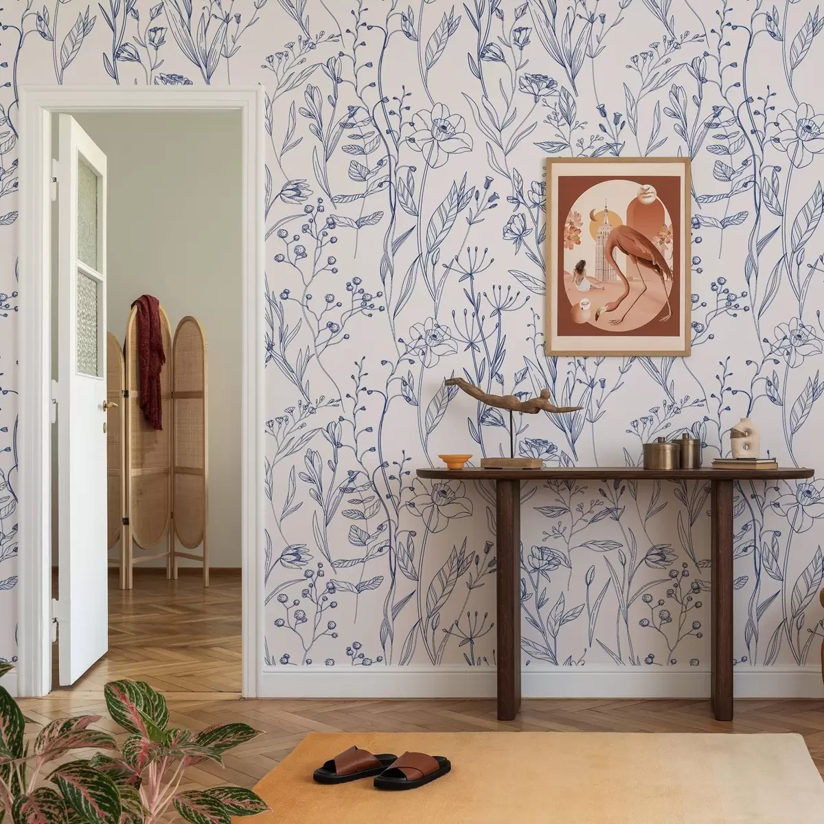 Carta da parati Fiori selvatici minimalisti