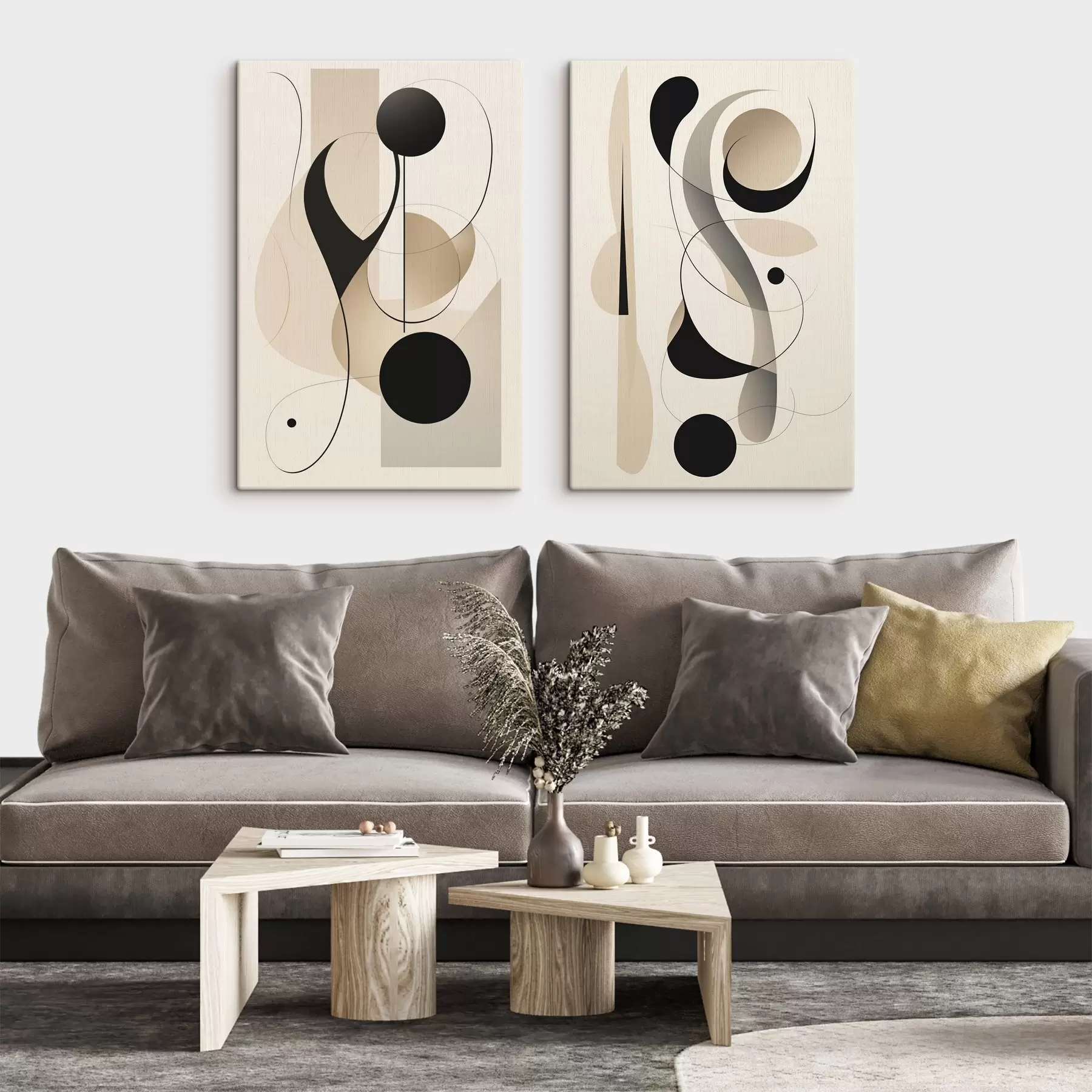 carta da parati Composizione astratta con curve e forme nr. m00538