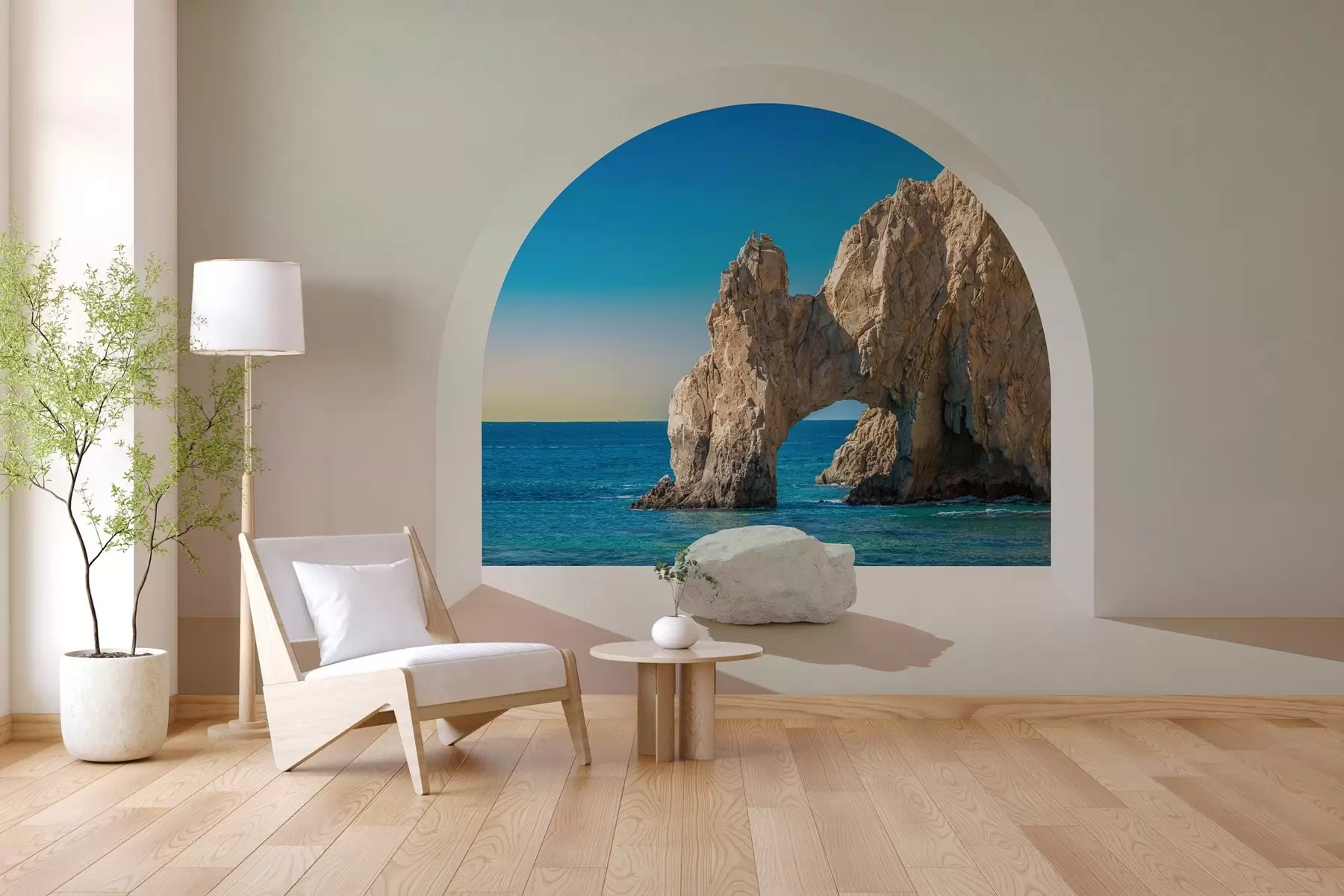 Carta da parati Mare vista sul mare e sulla roccia attraverso l'arco