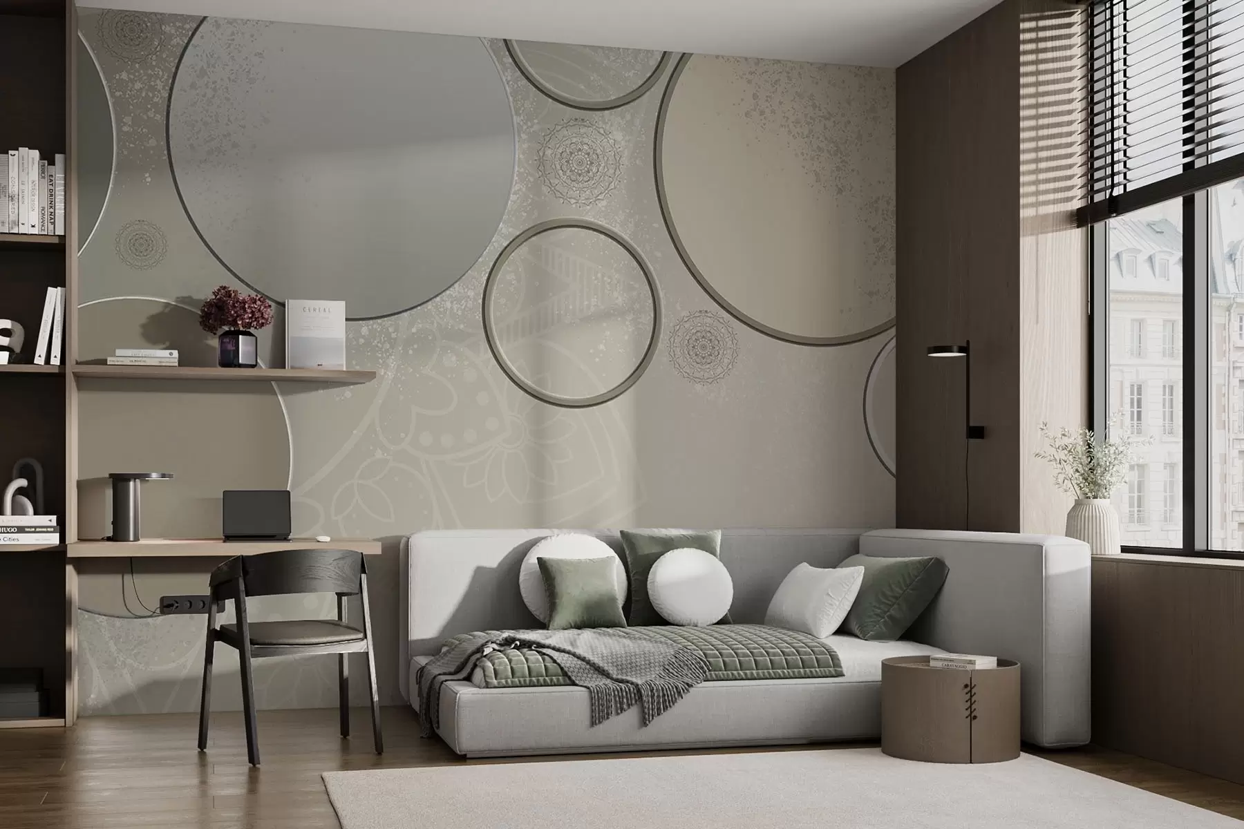 carta da parati Varietà di cerchi su sfondo traslucido nr. w09181