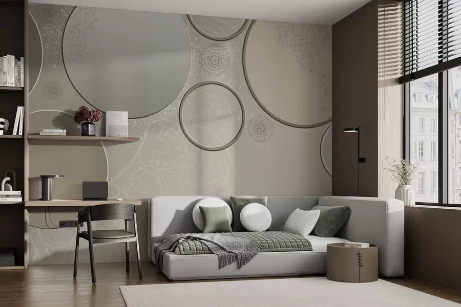 carta da parati Varietà di cerchi su sfondo traslucido nr. w09181