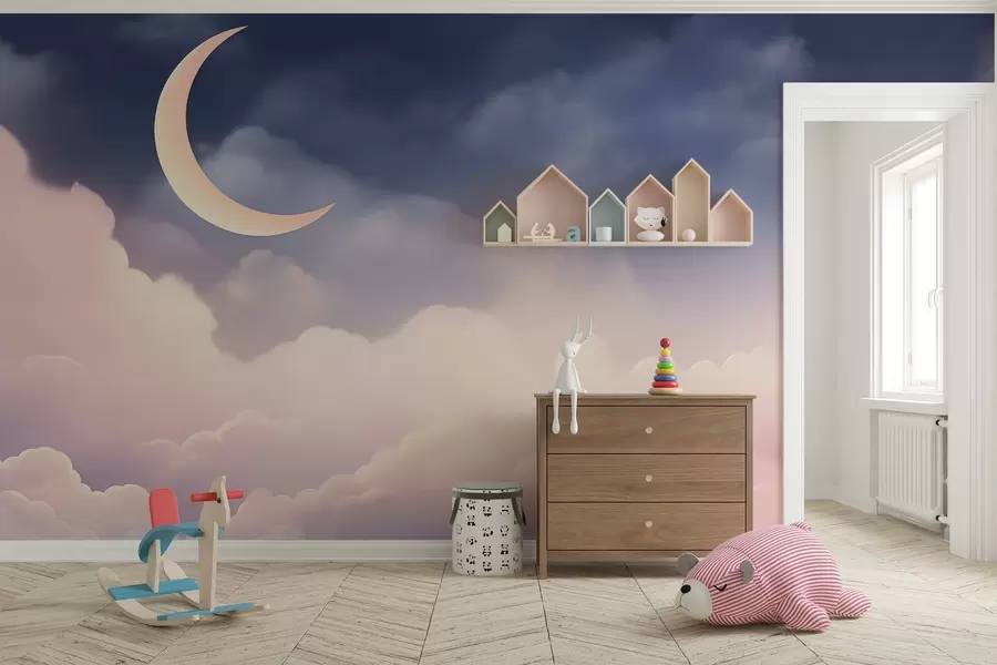 Carta da parati Cielo Nuvole e luna n. w04330