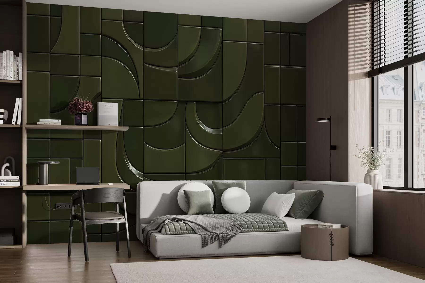 Carta da parati 3D Imitazione di pannelli lucidi 