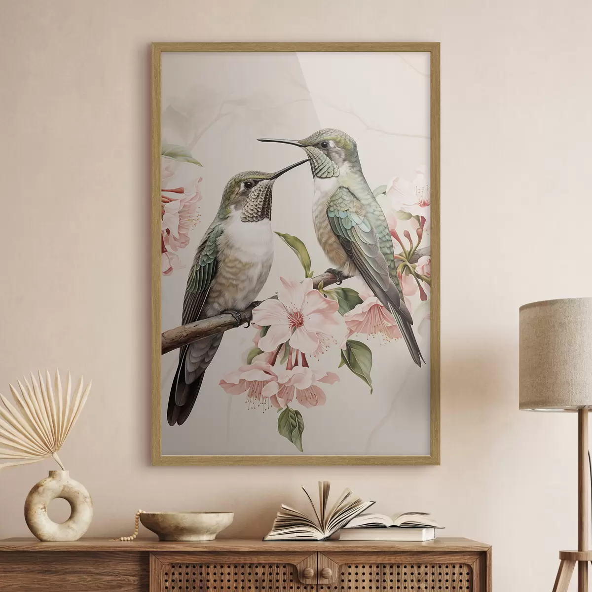 Poster Una coppia di uccelli su un ramo f44550
