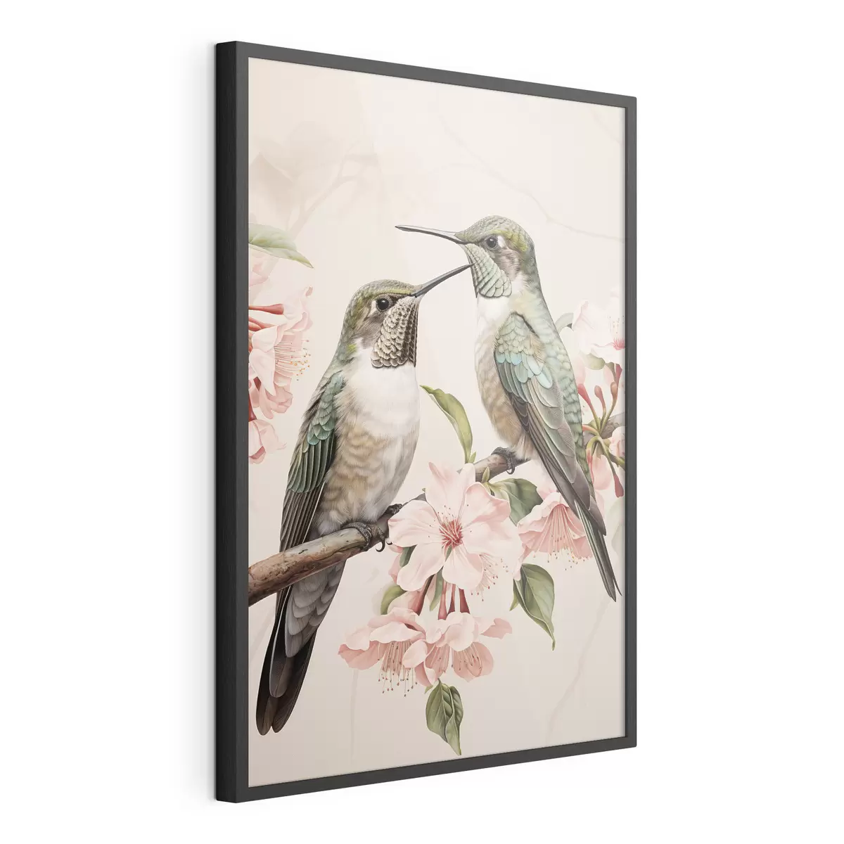 Poster Una coppia di uccelli su un ramo f44550